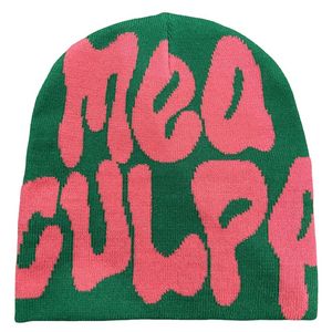 Chapéus Designers Mulheres Rosa Y2K Beanie para Homens Mea Culpas Moda Casual Outono Inverno Calor Natal Dia Presente Amantes Knited Cap Soft Q6