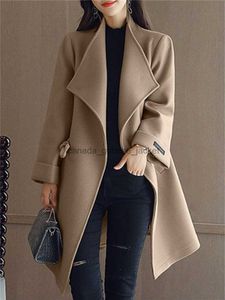 Misto lana da donna Charmingtrend Autunno Inverno Cappotto da donna Moda Tutto-fiammifero Cappotto di lana tinta unita Cappotto casual spesso Capispalla da donna Giacca allentataL230918