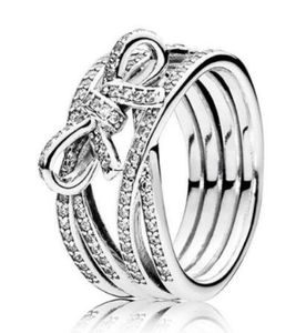 Prawdziwy 925 Pierścień srebrny Delikatne uczucie kokarki Pierścień Pierścienia Pierścienia dla kobiet039S Bankiet upominkowy biżuteria1473608