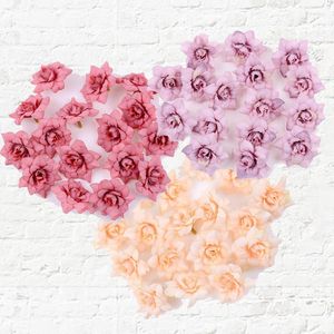 Decorative Flowers 10pcs Silk Rose Flower Heads Home Simulation Wedding Decor For Scrapbooking Handicraft Festival Decoration