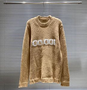 SSGG Luksusowe damskie Blue Brown Striped Letter Jacquard Sweater Pullover Casual Mens Woman Worbe Long Cashmere Knit Bluza wierzchnia wierzchnia