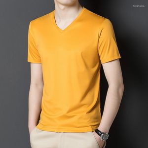 Men's T Shirts Large Size Summer Mens Loose Comfortable Soft Tee Fashionable Clothing Man Yellow Blue Tops Gents Casual Husband Dress