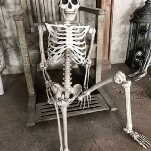 Other Event Party Supplies 70CM Halloween Human Skeleton Haunted House Hanging Props Home Evil Party Decoration Horror Scary Movable Big Skull Decorations 230918