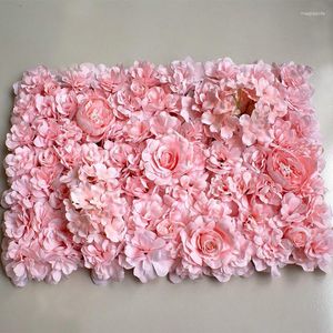 Decorative Flowers 40 60cm Artificial Flower Row Pink Hydrangea Wall Wedding Home Decoration Silk Plant Fake Flores Artificiales