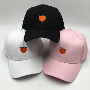 Ball Caps Embroidery Peach Dad Hat For Women High Quality Fruit Baseball Cap Hip Hop Fashion Kpop Snapback Men Hiphop Trucker