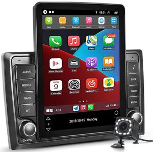 Auto-DVD-DVD-Player 10 Vertical Touch Sn Autoradio Android 9.1 Doppel-DIN GPS-Navigation mit 2.5D-Spiegel aus gehärtetem Glas Bluetooth Veh Dhjsp