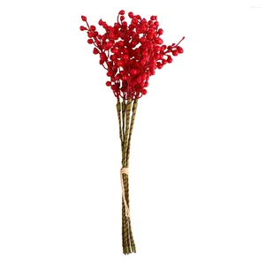 Decorative Flowers Artificial Bouquet Simulation Small Berry Festival Holiday Crafts Stems Floral Decor Foamy Berries Desktop Ornament DIY