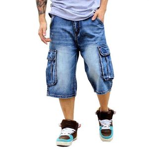 Men's Jeans Mcikkny Men Hip Hop Baggy Denim Shorts Loose Skateboard Streetwear For Male Washed3355