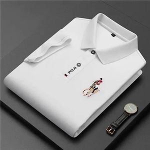 Polo Shirt Men Tee krótkie rękawy Wysokiej jakości Lapel Business Formal Top swobodne hafty polo tshirt udane osoby y2k