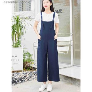 Kvinnors jumpsuits Rompers Eyouth 1518 Women Overalls Bomull Linne damer i full längd Jumsuits L230918