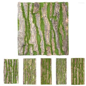 Decorative Flowers Artificial Tree Bark Garden Sewer Tube Faux Green Moss Wedding Decoration Simulation Fake Barks