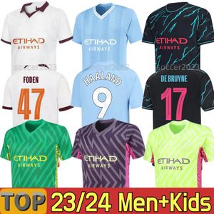 2023 2024 de Bruyne Haaland Soccer Jerseys Foden Grealz Mahrez Mans Cities Football Shirt Bernardo Phillips Rodrigo 23 24 Ytic Nam Man Kids Equipment S-2xl
