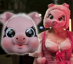 Kostymtillbehör Killing Eve säsong 2 Jodie Comer Villanel Le Pink Pig Cosplay Mask Halloween Cosplay Costume Props 2207206312401 L230918