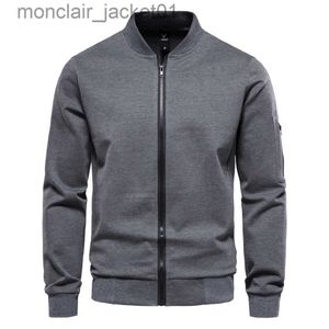 Herrjackor Nya våren och hösten Herrstativ Collar Casual Zipper Jacket Fashion Sports Coat Jacket för män J230918