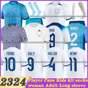 Fãs Jogador 22 23 24 Inglaterra Camisas de Futebol KANE STERLING RASHFORD SANCHO GREALISH MOUNT FODEN SKA camisa de futebol especial mulheres homens uniforme BELLINGHAM