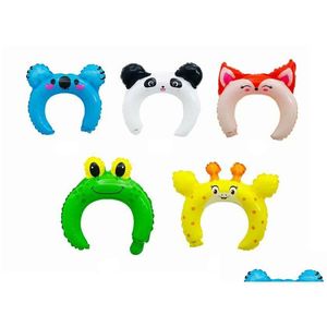 Party Decoration Cartoon Animal Headband Balloon huvudbonad Aluminium Child Bunny Hair Hoop Toy Small Gift Adts and Children Drop Delive Dh6eb