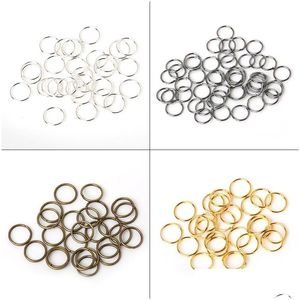 Microbeads 200Pcs/Lot 8Mm 10Mm Brass/Gun-Metal/Gold/Sier/Rhodium Opening Hair Ring Braid Dreadlock Bead Cuff Clip Tool Hoop Circle Dro Dhtew