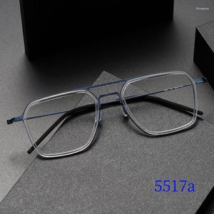 Sunglasses Frames Eyewear 5517A Denmark Titanium No Screw Korea Glasses Optical Ultra-light Business Round Prescription Diopter