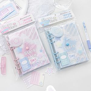 Blocos de notas Kawaii Notebook Adorável Estilo Amercian Notepad 96 Folha 6 Ring Binder Journal Notebook Bonito Papelaria Scrapbooking Diário Estudante 230918