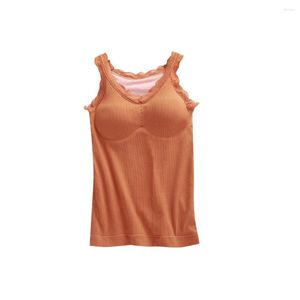 Camisoles & Tanks Woman Thermal Underwear Top Acrylic Lace Sexy Slim Vest Camisole Ladies