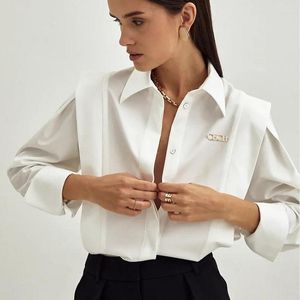 Frauen Blusen Weiß Langarm Mode Hemd Tops Weibliche Büro Temperament Design Sinn Top Sommer Basic Shirts