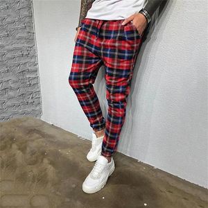 Mężczyzn Pants Joggers Streetwear Hip Hop Scotland Skinny Dripstring Tracksuit Dom