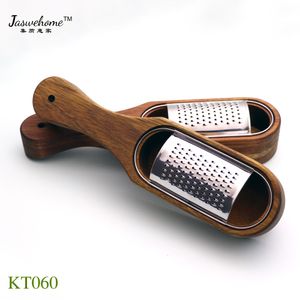 Cheese Tools Stainless Steel Grater With Removable Acacia Wood Collector Box Server 230918