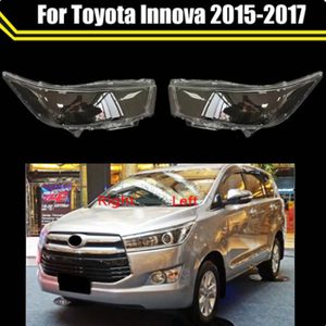 Head Lamp Light-fodral för Toyota Innova 2015-2017 Bilstrålkastarlins täcker lampskärm glaslampa.