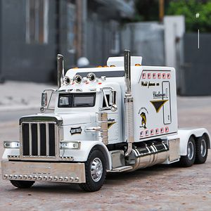 Diecast Model car 1 24 Peterbilt 389 Tractors Truck Alloy Model Car Toy Diecasts Metal Casting Sound and Light Car Toys For Children Vehicle 230915