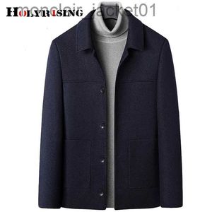 Men's Wool Blends men woolen jackets autumn winter solid overcoats wool soft trench coat man fitness simple topcoats 19649 J230918