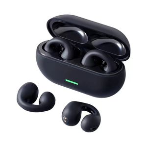 T75 trådlösa öronsnäckor öronklipp Bluetooth-hörlurar Stereo Bass Sports headset Benledning Örtelefon med mic för smartphones