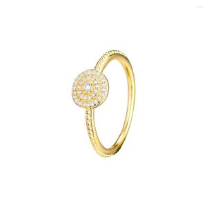 Pierścienie klastra Radiant elegancja z 14 -karatowym złotem 925 srebrna biżuteria srebrna