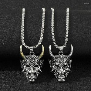 Kedjor Vintage Punk Ghost Skull Mask Pendant Chain Halsband 2023 Cool Men Rock Party Accessories Factory Outlet