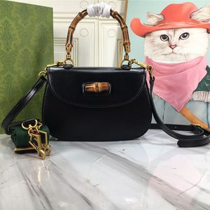 Diseñador de lujo g bolsas Bamboo 1947 Mini Top Handle Negro 686864 675797 Ladies Calf 2Way Bag moda mujer Bolso de hombro