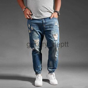 Erkek pantolon artı boyutu yırtık kot pantolon pantolon denim moda modaya uygun kovboy 46 48 j230918