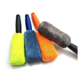 Car Cleaning Tools Vehicle Tire Wash Brushes Wheel Brush Microfiber Scrub Care Dust Remove Washing Cleaner Tool Drop Delivery Automobi Dh7Yz