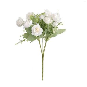 Dekorative Blumen Tropischer Blumenstrauß Mama Home Desktop-Dekoration Simulation Rose Hochzeit Straßenarrangement 5 Gabeln Glücklich