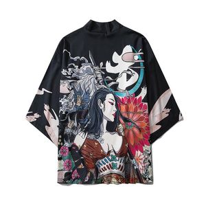 Męskie koszule japońskie kimono Man Yukata Asian Streetwear Samurai Costume Anime Cardigan Shirt Men Tradycyjne kimonos 228Q