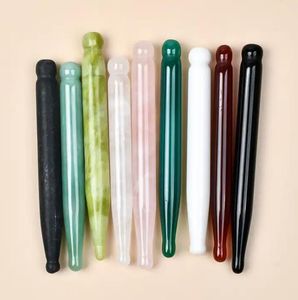 Rose Quartz Guasha Massage Tools Acupuncture Pen Jade Gua Sha Pekande penna Skrapverktyg Original Stone Mineral Healing Health Beauty Products