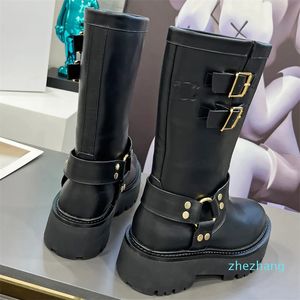 Damen Designer Boots 2023 Herbst Winter New Long Barrel Fashion Show Style Martin Lederstiefel