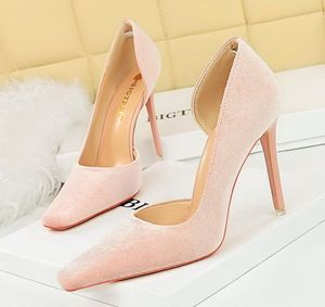 BIGTREE Shoes Sexy Woman Pumps Pink Black Purple Green Women Heels Silk High Heels Women Shoes Stiletto Heels 10.5 Cm Ladies Shoes