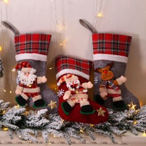 Kreskówka duże rozmiar świąteczne skarpetki świąteczne dekoracje świąteczne Santa Snowman Dolls Dolls Candy Prezent Ozdoby Ozdoby świąteczne JJ 9.18