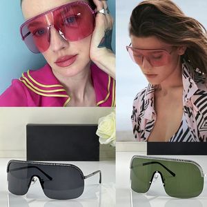 Modische Damen-Brille mit Farbwechsel, Metall-Halbrahmen-Skibrille, integrierte Designer-Gläser, Plattformspiegel, Offroad-Rückspiegel mit Box CH9557