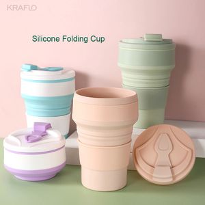 Silicone folding telescopic portable water outdoor multi-function travel direct hot sports folding mug coffee cup