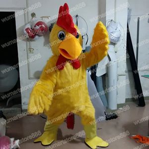 Halloween żółty rooster Mascot Costume Carnival unisex dorośli strój dorośli rozmiar przyjęcia urodzinowe