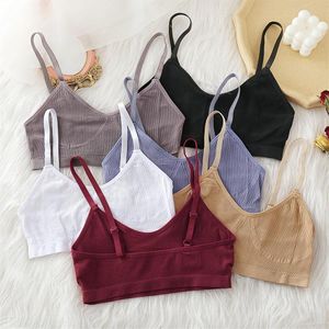 Women Seamless Crop Tops Tube Top Female Streetwear Backless Sexy Camisole Sports Lingerie Bra Fashion Tank Femme Camisoles & Tank242g