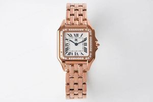 Klasyczne eleganckie designerskie zegarek Women damski męski Panthere Fashion Quartz Ruch zegarki Square Tank Kobiety Złote Srebrne zegarki Montre de Luxe Business