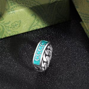 Mens Band Rings For Woman Designer Silver Ring Blue Enamel Hip Hop Men Range Party Jewelry Women 925 Sterling Love Couple G Rings 230L