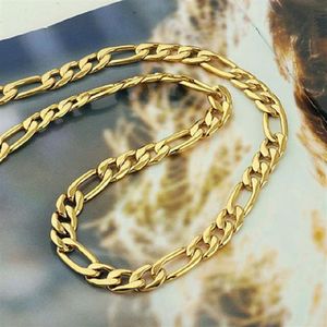 Real 24K Gold GF Men's necklace 23 6inch 8mm chain Womans gift for Son Dad Husband2386