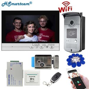 Campainhas de 9 polegadas WIFI Vídeo Porteiro Sistema de entrada de interfone 1 monitor + 1 câmera externa RFID + trava elétrica APP desbloqueio de telefone HKD230918